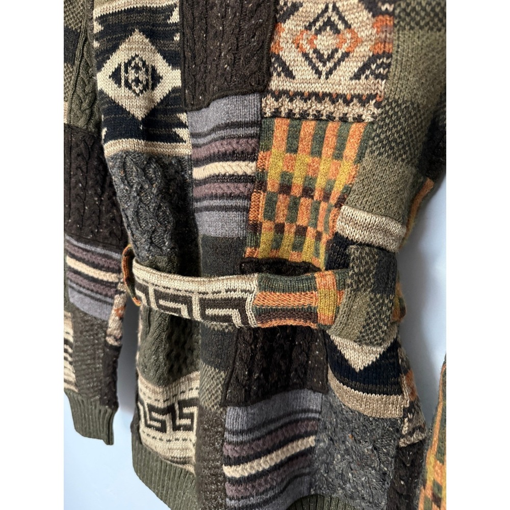 NWT RRL Double RL Patchwork Ranch Cardigan Shawl Collar Belted Wool Blend Mens S - Picture 9 of 16